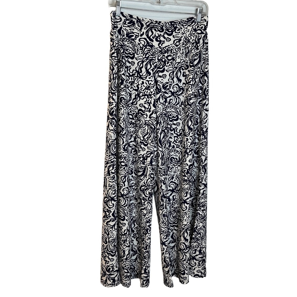 Aryeh Floral Print‎ Wide Leg Hi Rise Knit Palazzo Pants M